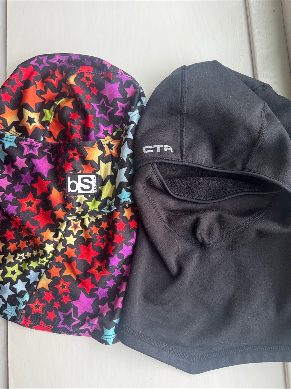 Ski head covers-
Colorful Blackstrap -one size 
CTR- S/M adult